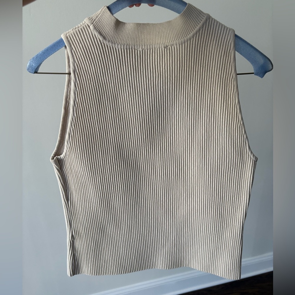 Rachel Zoe Cream Ribbed Sweater Tank - Picture 3 of 3